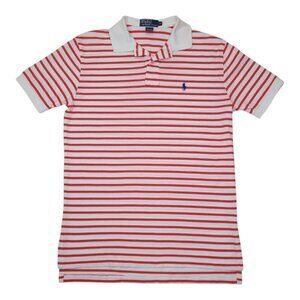 Vintage Polo Ralph Lauren Red & White Striped Polo Shirt M